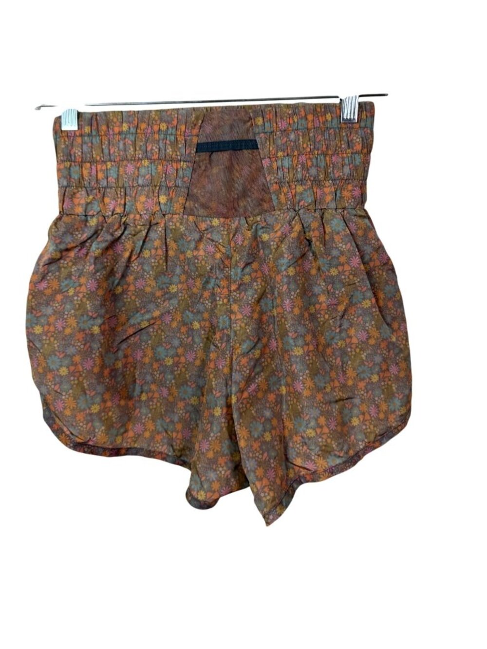 Natural Life Floral High Rise Lightweight Athletic Shorts Small Multicolor Nylon